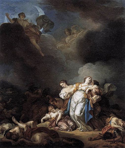 Niobe and her children killed by Apollo et Artemis